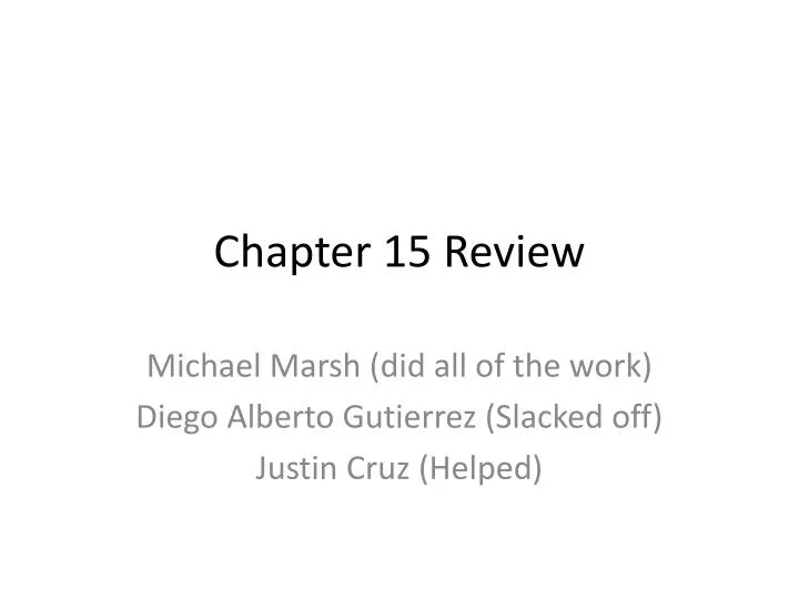 chapter 15 review