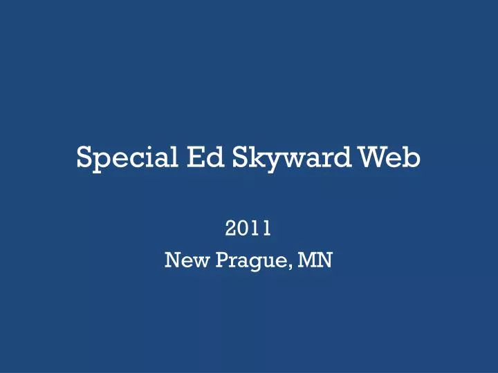 special ed skyward web
