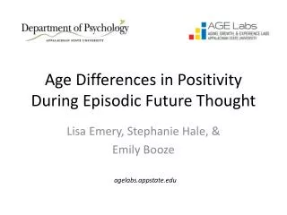 Age Differences in Positivity During Episodic Future Thought
