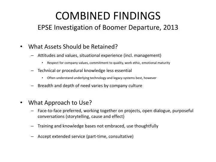 combined findings epse investigation of boomer departure 2013