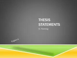 Thesis Statements