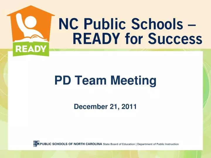 pd team meeting december 21 2011