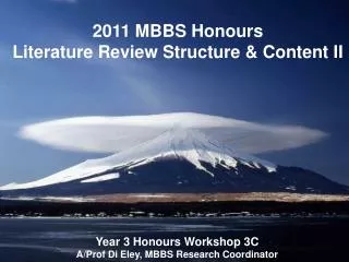 2011 MBBS Honours Literature Review Structure &amp; Content II