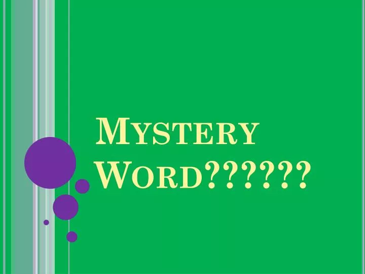 mystery word