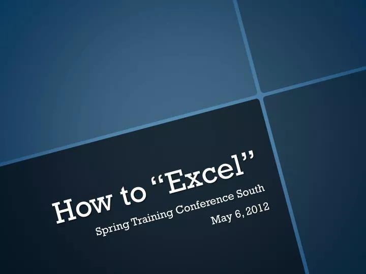 how to excel