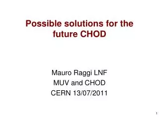 Possible solutions for the future CHOD