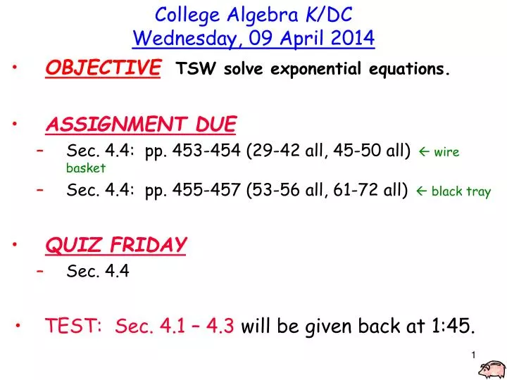 college algebra k dc wednesday 09 april 2014
