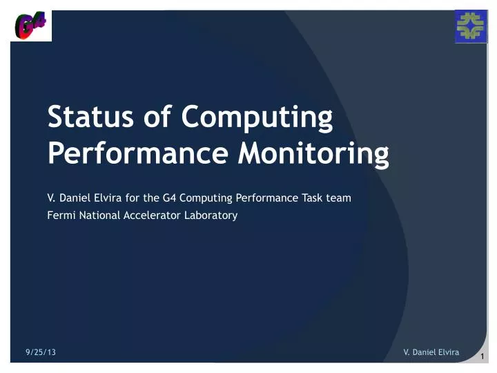 status of computing performance monitoring