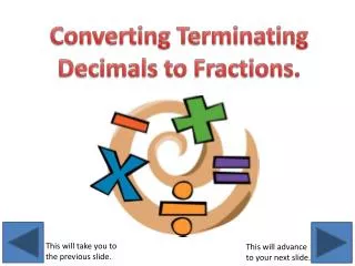 Converting Terminating Decimals to Fractions.