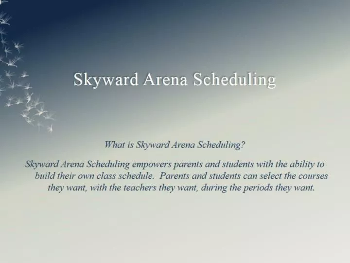 skyward arena scheduling