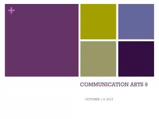 COMMUNICATION ARTS 9