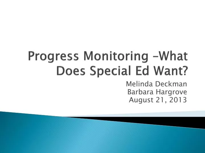 progress monitoring what does special ed want