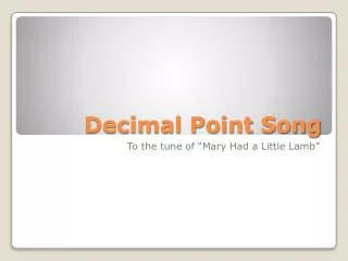 Decimal Point Song