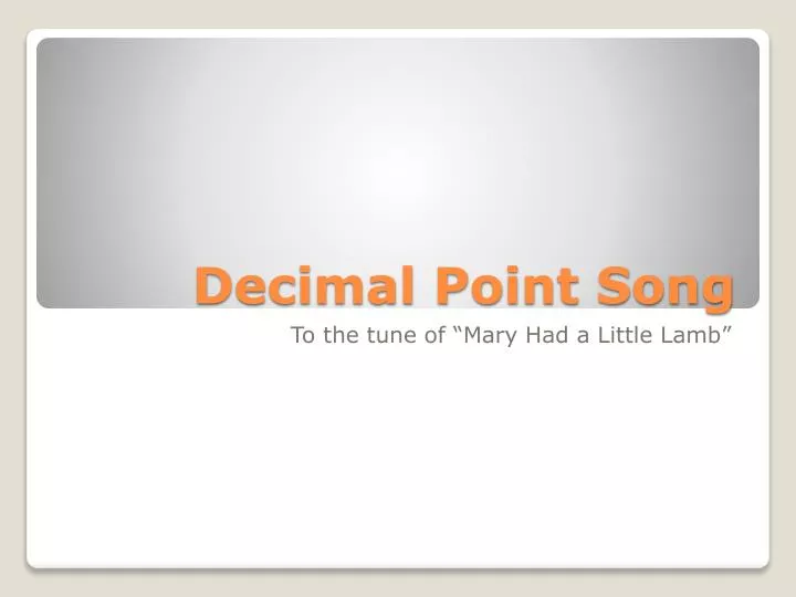 decimal point song