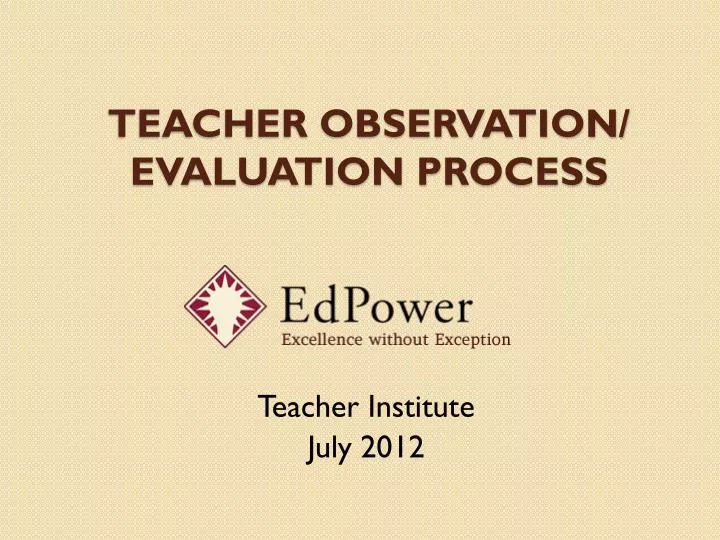 teacher observation evaluation process