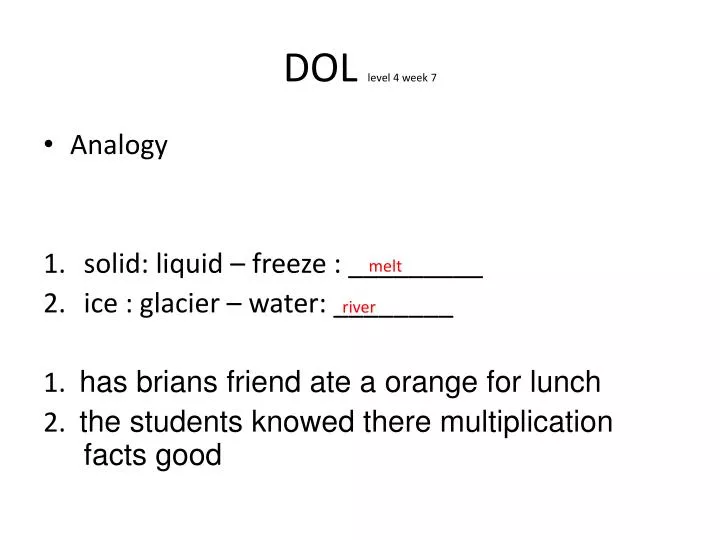 dol level 4 week 7