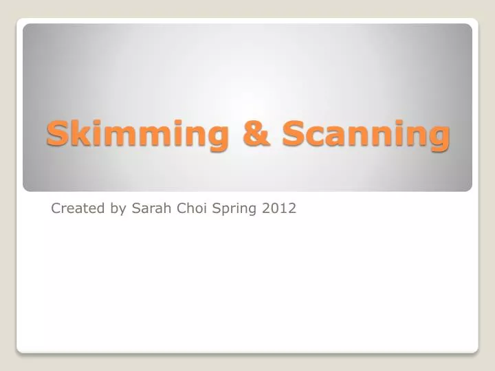 skimming scanning