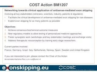 COST Action BM1207