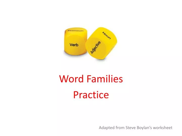 word families practice