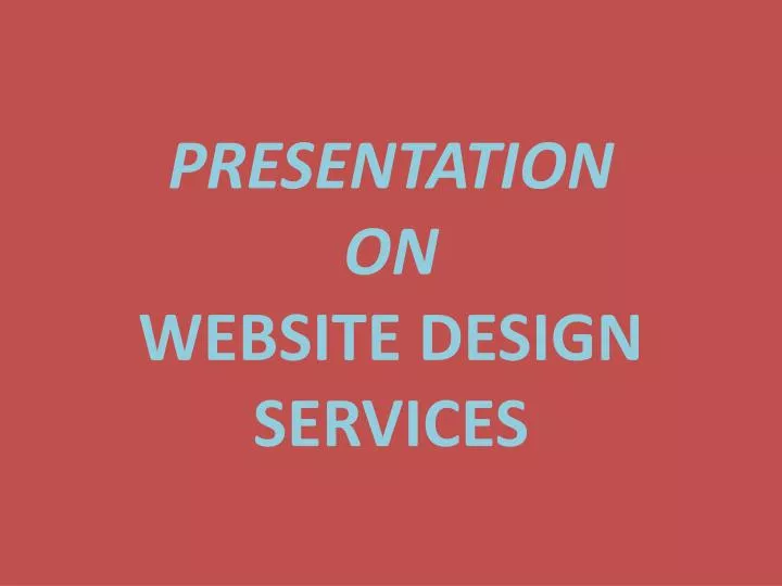 presentation on website design services