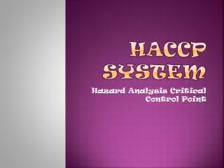 HACCP System