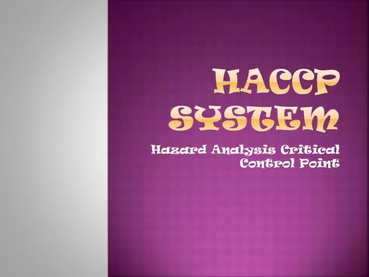 haccp system