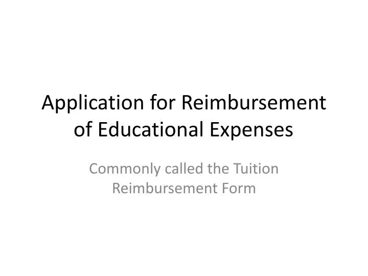 application for reimbursement of educational expenses