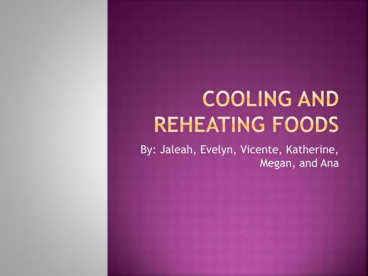 cooling and reheating foods