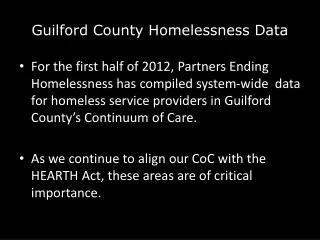 Guilford County Homelessness Data