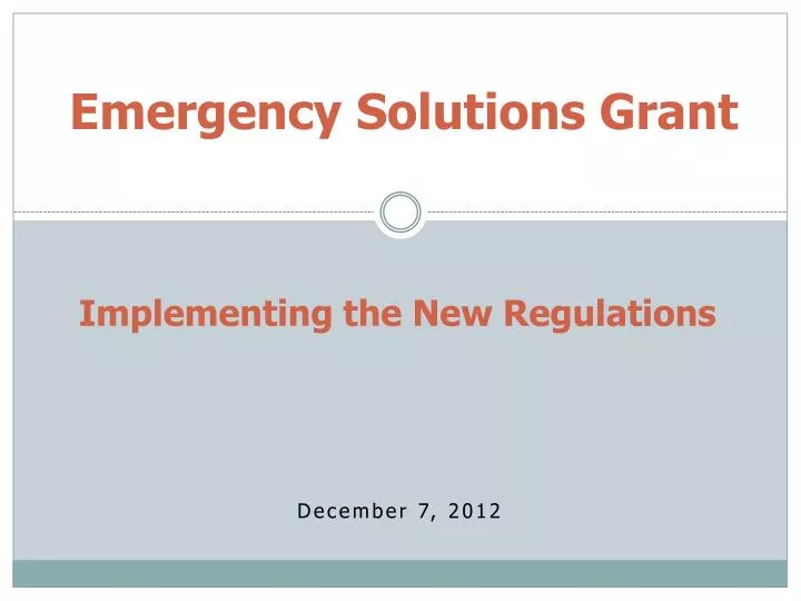 emergency solutions grant