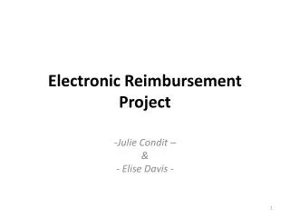 Electronic Reimbursement Project