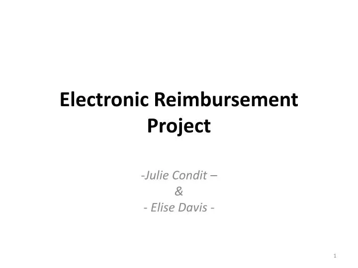electronic reimbursement project