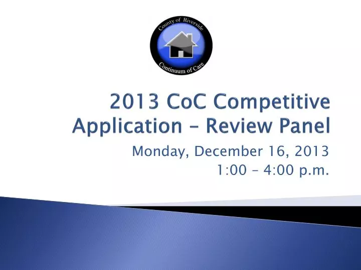 2013 coc competitive application review panel