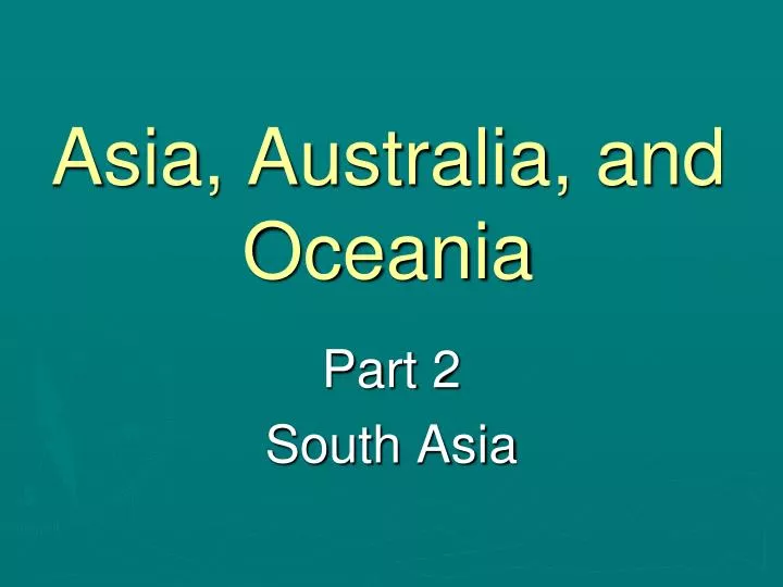 asia australia and oceania