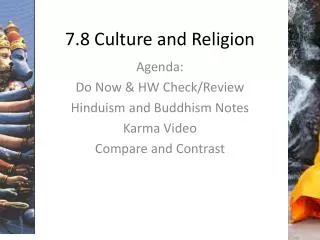 7.8 Culture and Religion