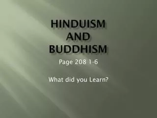 hinduism and buddhism