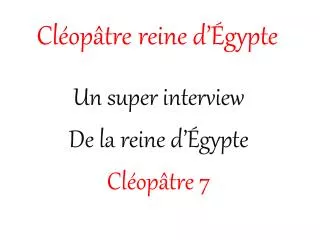 cl op tre reine d gypte