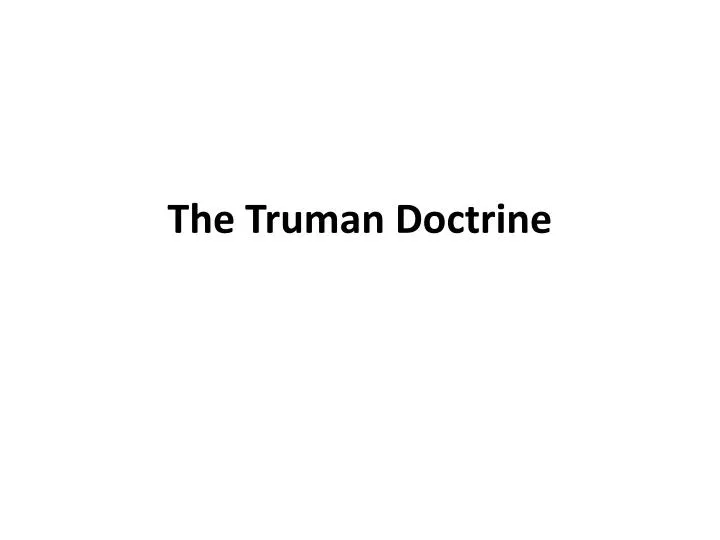 the truman doctrine