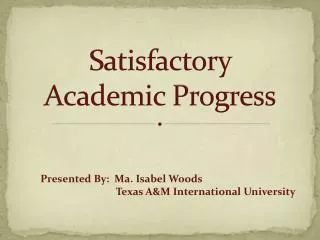 Satisfactory Academic Progress