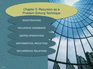 Chapter 5: Recursion as a Problem-Solving Technique