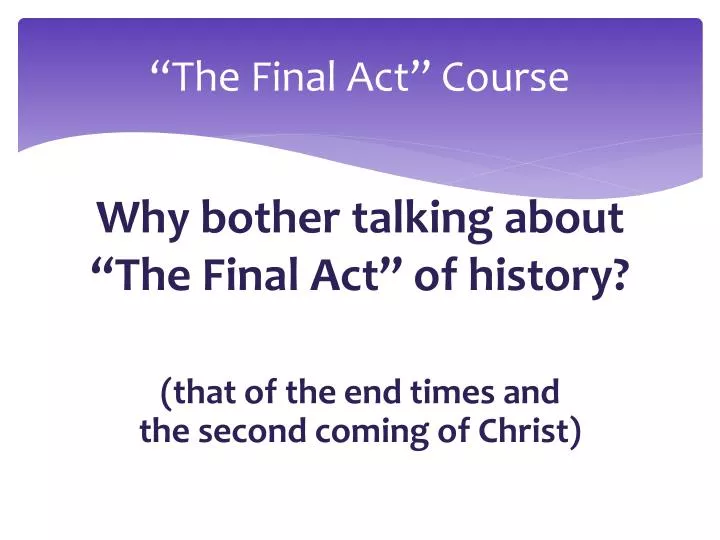 the final act course