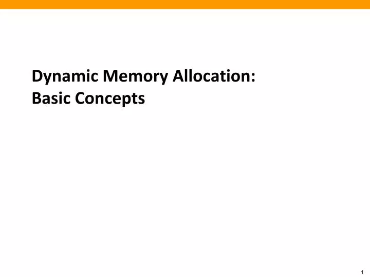 dynamic memory allocation basic concepts
