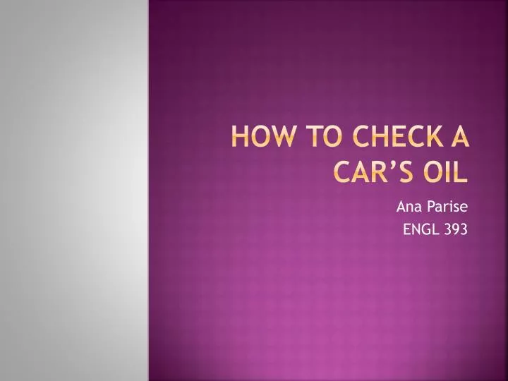 how to check a car s oil