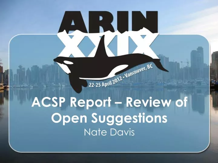 acsp report review of open suggestions