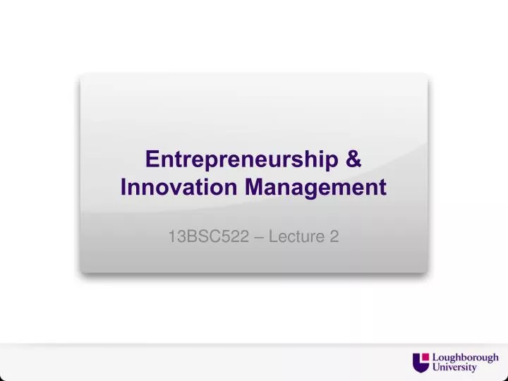 entrepreneurship innovation management