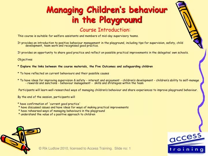 managing children s behaviour in the playground