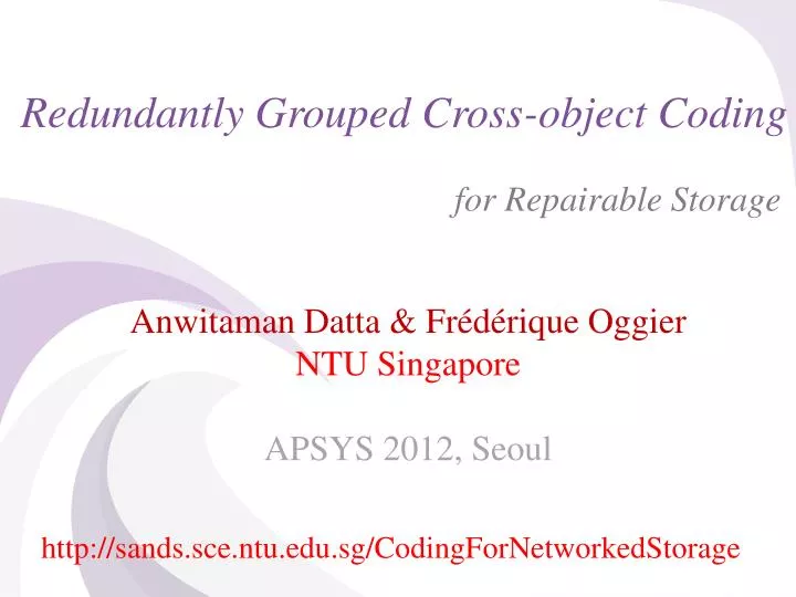 redundantly grouped cross object coding