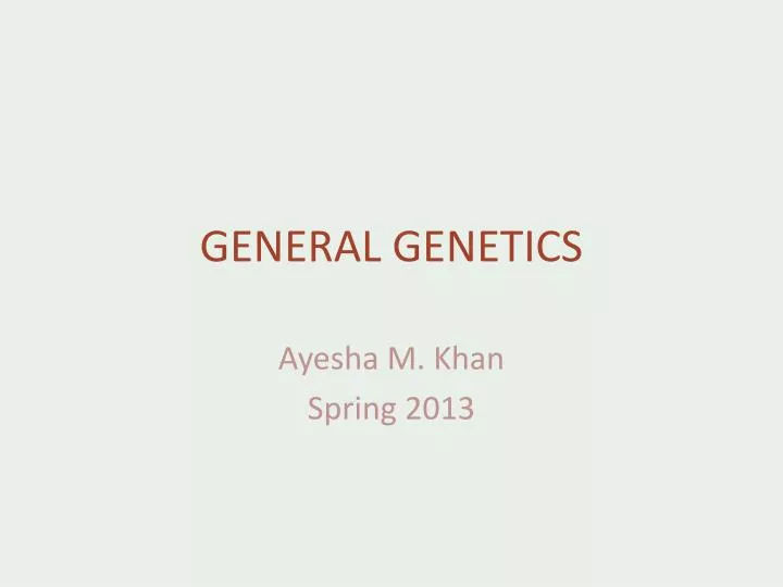 general genetics