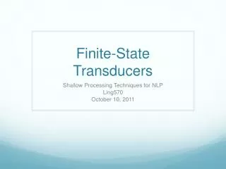 Finite-State Transducers