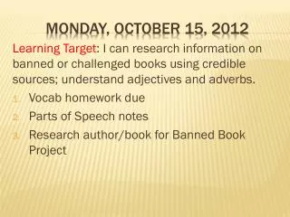 Monday, October 15, 2012